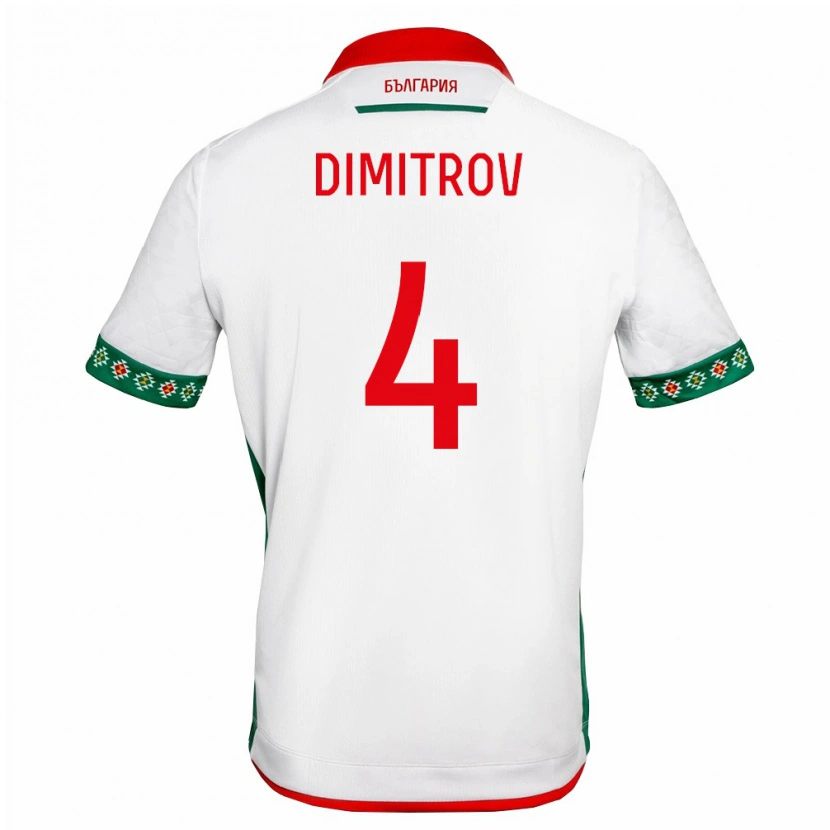 Danxen Niño Camiseta Bulgaria Martin Dimitrov #4 Blanco Verde Rojo 1ª Equipación 26-28 La Camisa México