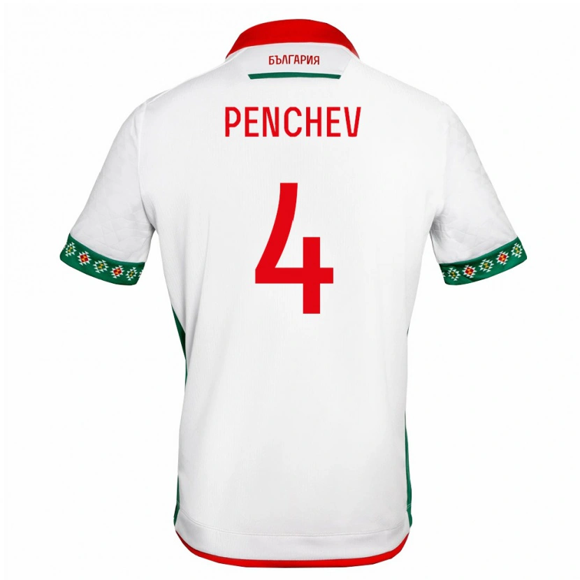Danxen Niño Camiseta Bulgaria Martin Penchev #4 Blanco Verde Rojo 1ª Equipación 26-28 La Camisa México