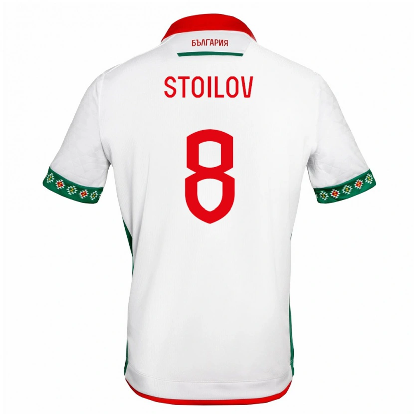 Danxen Niño Camiseta Bulgaria Radostin Stoilov #8 Blanco Verde Rojo 1ª Equipación 26-28 La Camisa México