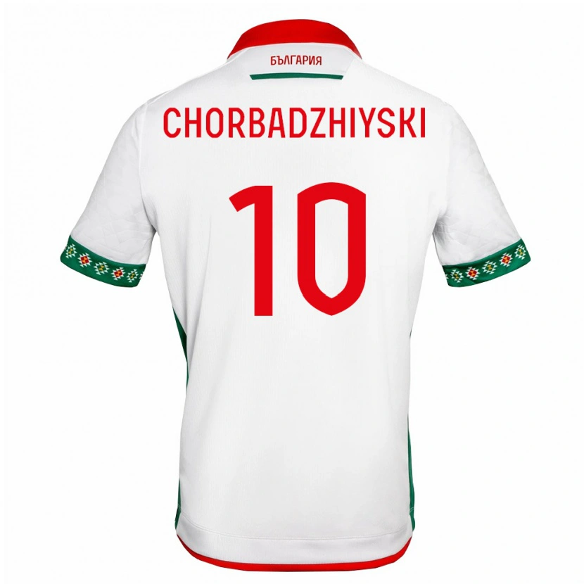Danxen Niño Camiseta Bulgaria Georgi Chorbadzhiyski #10 Blanco Verde Rojo 1ª Equipación 26-28 La Camisa México