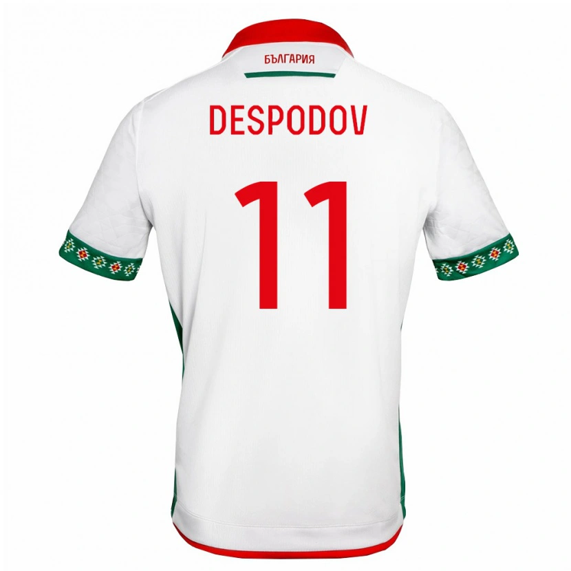 Danxen Niño Camiseta Bulgaria Kiril Despodov #11 Blanco Verde Rojo 1ª Equipación 26-28 La Camisa México