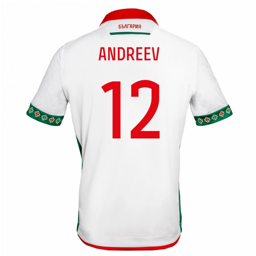 Danxen Niño Camiseta Bulgaria Aleksandar Andreev #12 Blanco Verde Rojo 1ª Equipación 26-28 La Camisa México
