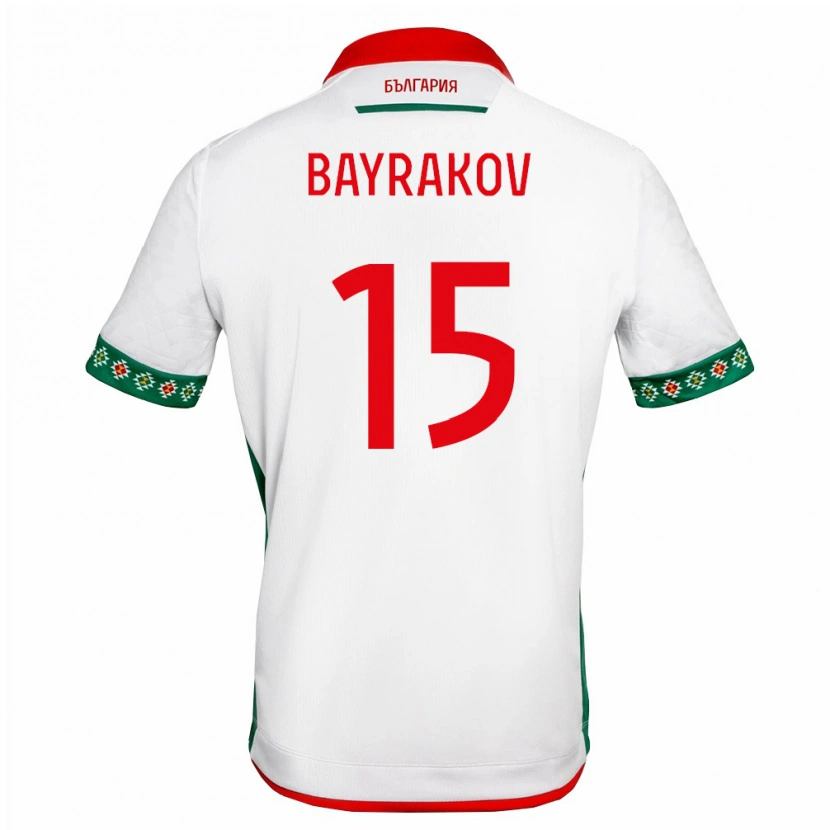 Danxen Niño Camiseta Bulgaria Petar Bayrakov #15 Blanco Verde Rojo 1ª Equipación 26-28 La Camisa México
