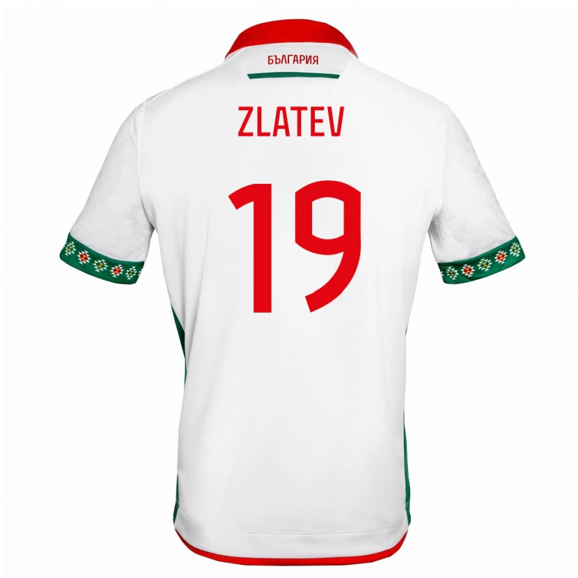 Danxen Niño Camiseta Bulgaria Nikolay Zlatev #19 Blanco Verde Rojo 1ª Equipación 26-28 La Camisa México