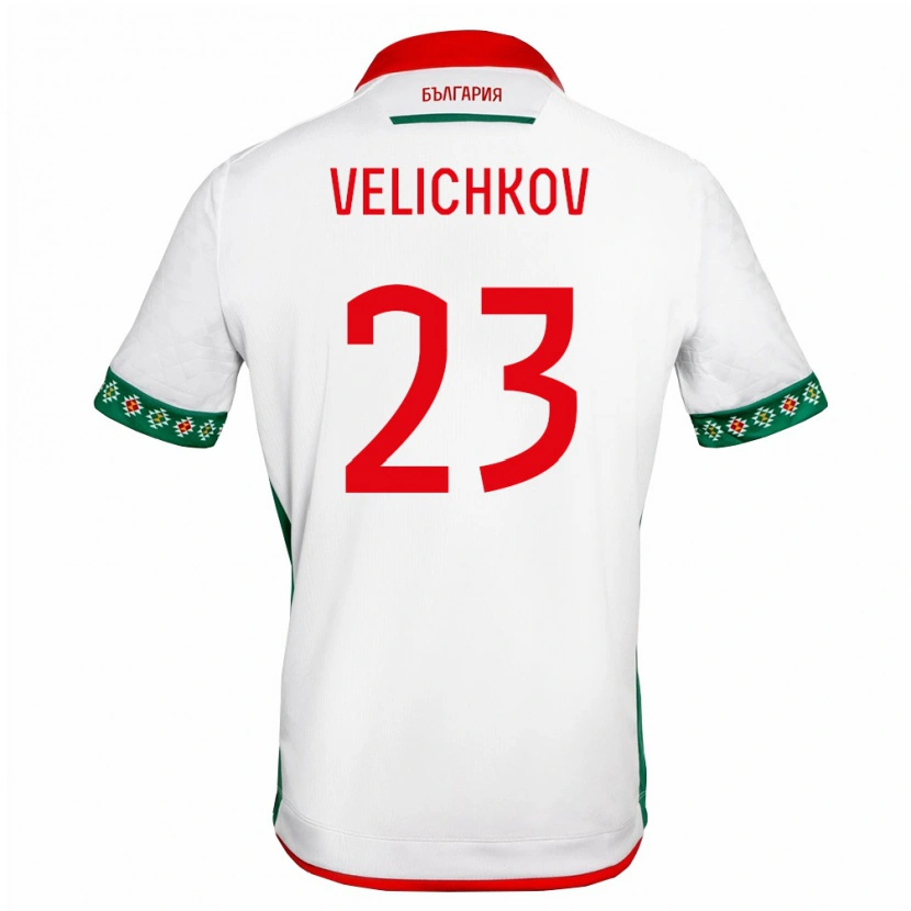 Danxen Niño Camiseta Bulgaria Martin Velichkov #23 Blanco Verde Rojo 1ª Equipación 26-28 La Camisa México