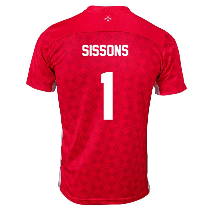 Danxen Niño Camiseta Malta James Sissons #1 Rojo Blanco 1ª Equipación 26-28 La Camisa México
