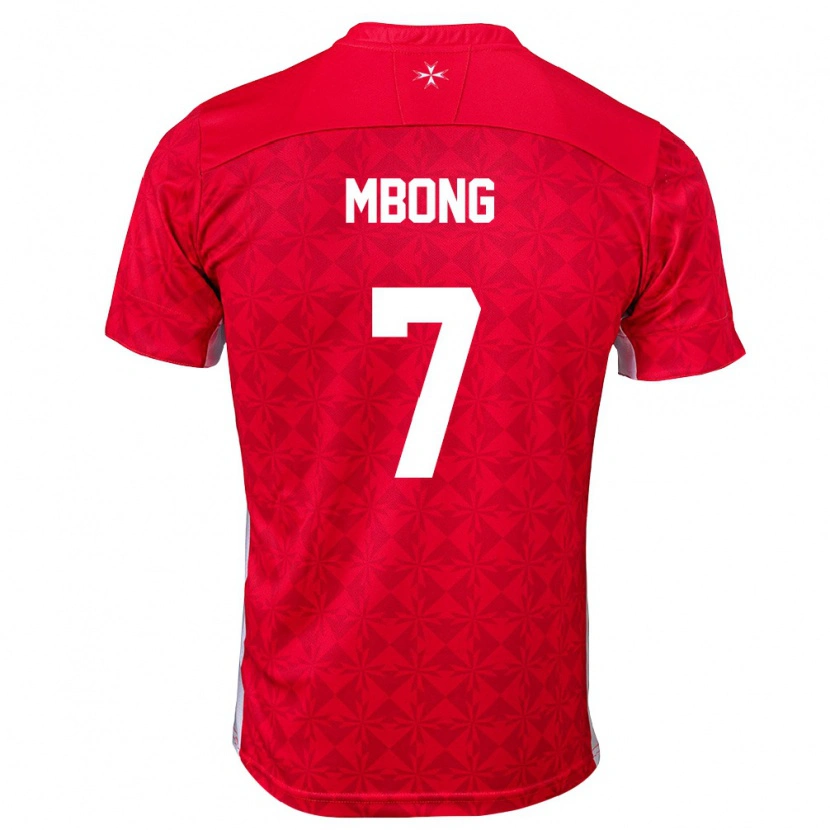 Danxen Niño Camiseta Malta Joseph Mbong #7 Rojo Blanco 1ª Equipación 26-28 La Camisa México