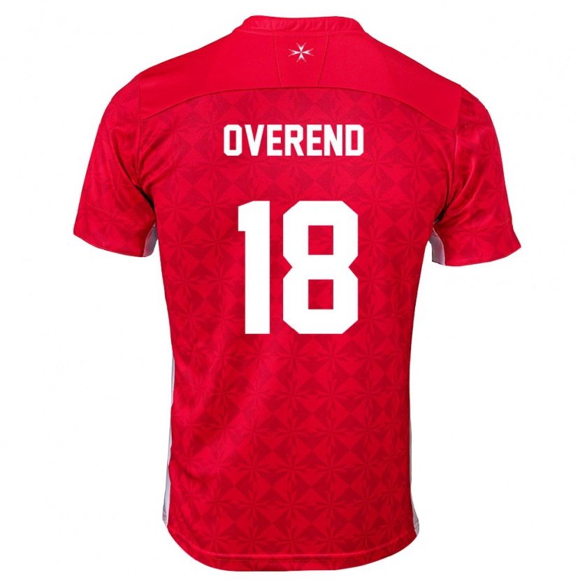 Danxen Niño Camiseta Malta Adam Magri Overend #18 Rojo Blanco 1ª Equipación 26-28 La Camisa México