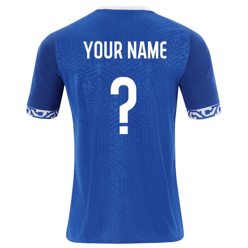Danxen Niño Camiseta Moldavia Su Nombre #0 Azul Real Blanco 1ª Equipación 26-28 La Camisa México