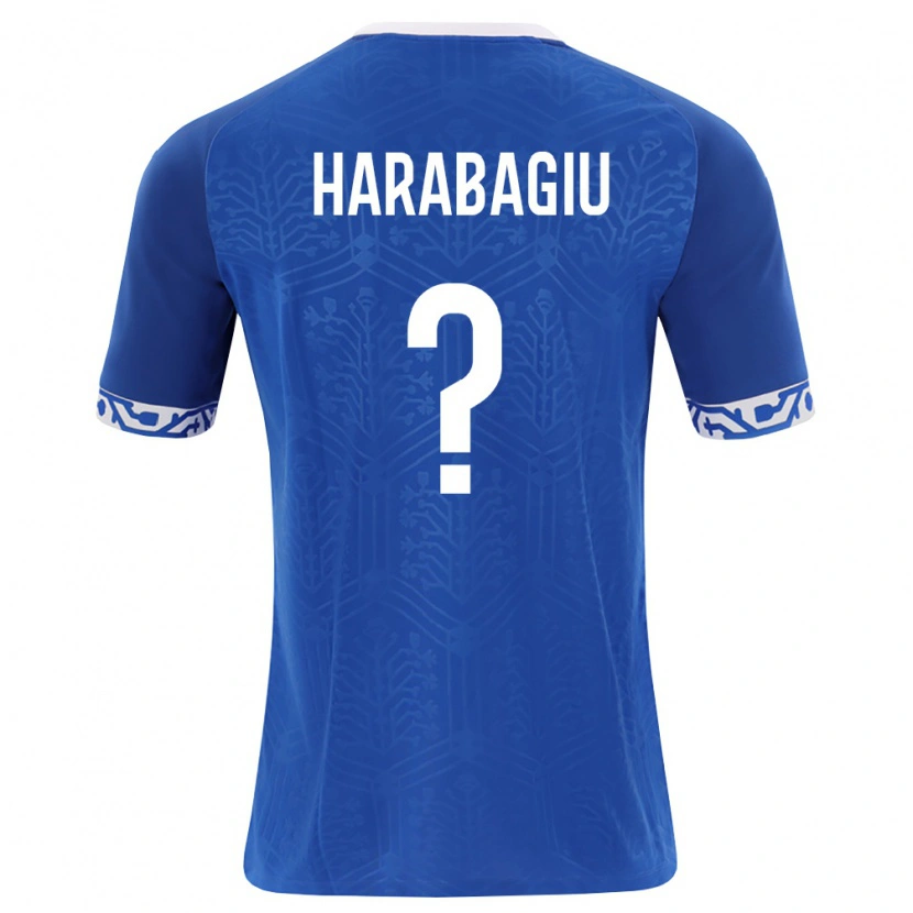 Danxen Niño Camiseta Moldavia Mihai Harabagiu #0 Azul Real Blanco 1ª Equipación 26-28 La Camisa México