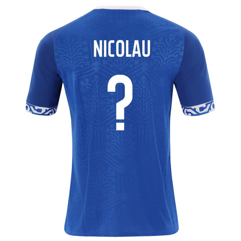Danxen Niño Camiseta Moldavia Alexandru Nicolau #0 Azul Real Blanco 1ª Equipación 26-28 La Camisa México