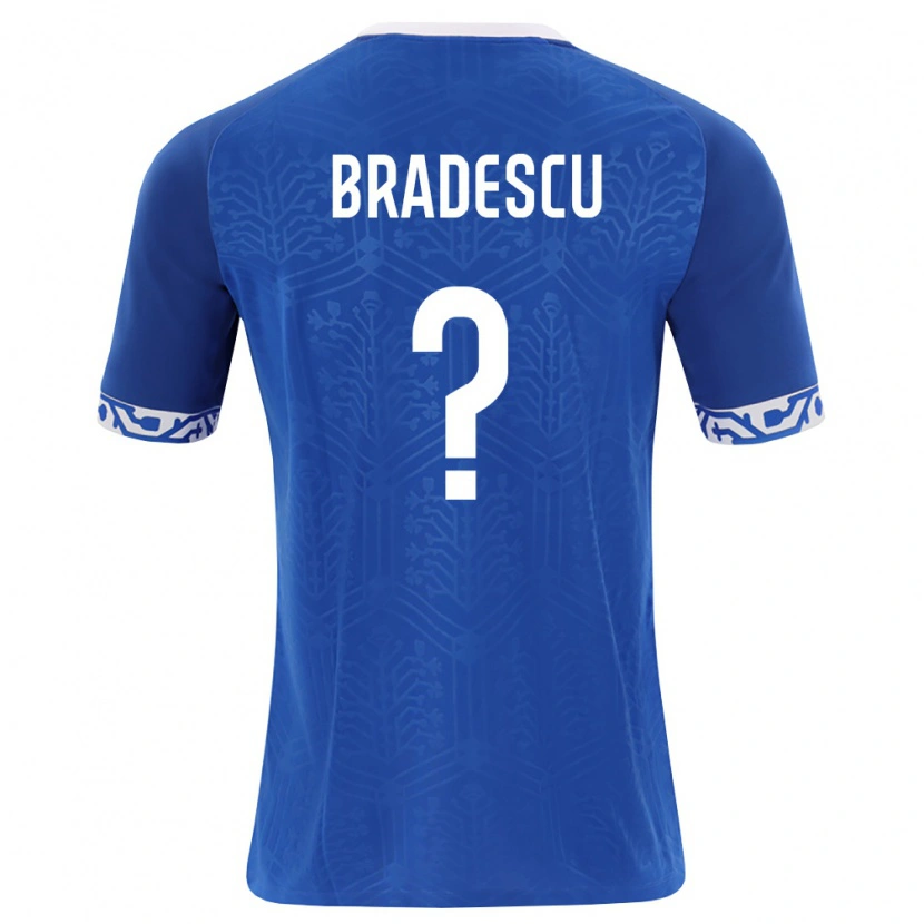 Danxen Niño Camiseta Moldavia Cosmin Bradescu #0 Azul Real Blanco 1ª Equipación 26-28 La Camisa México