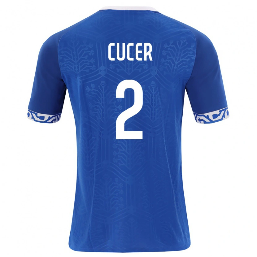 Danxen Niño Camiseta Moldavia Daniel Cucer #2 Azul Real Blanco 1ª Equipación 26-28 La Camisa México
