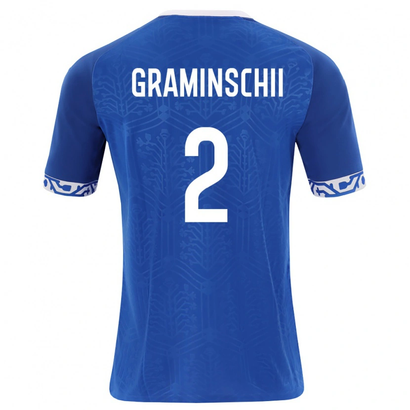 Danxen Niño Camiseta Moldavia Ivan Graminschii #2 Azul Real Blanco 1ª Equipación 26-28 La Camisa México