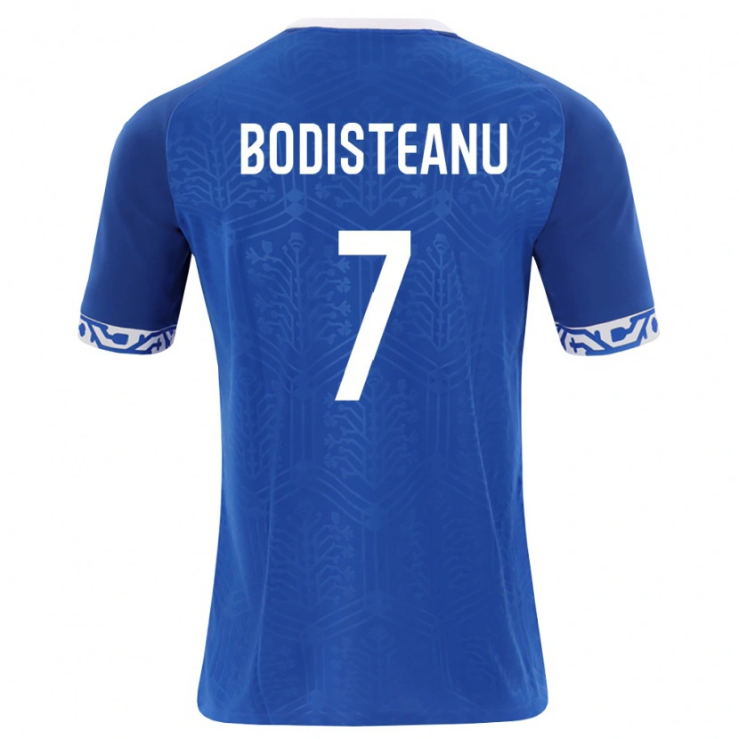 Danxen Niño Camiseta Moldavia Ștefan Bodișteanu #7 Azul Real Blanco 1ª Equipación 26-28 La Camisa México