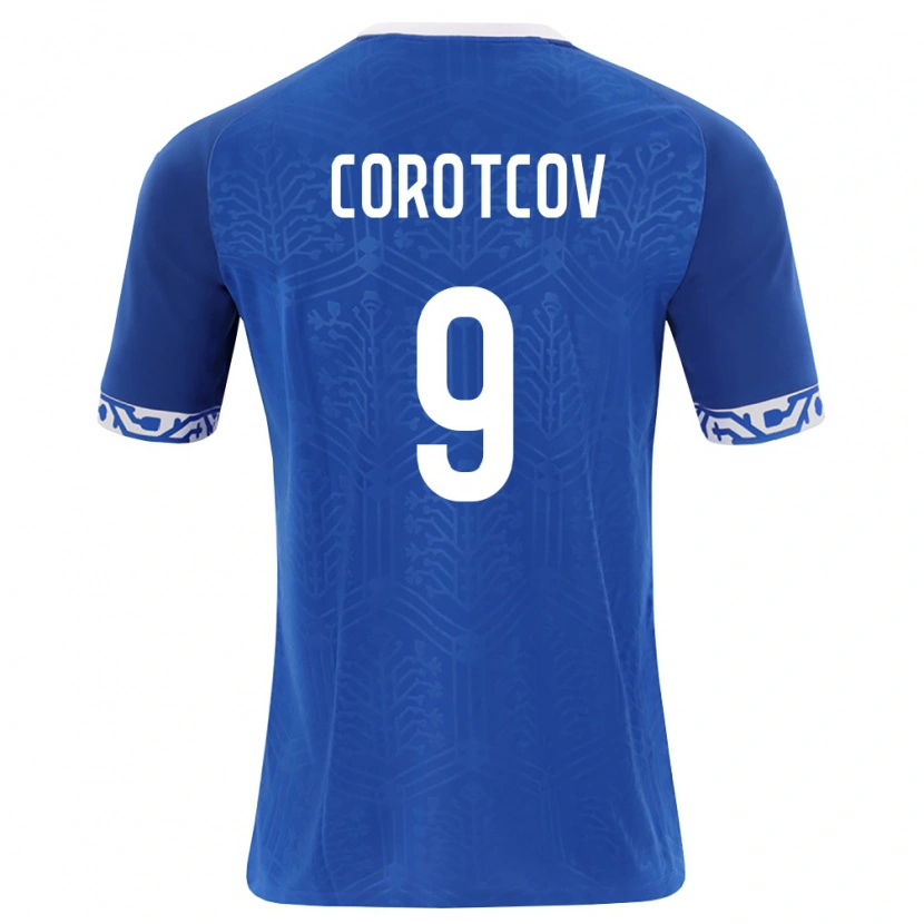 Danxen Niño Camiseta Moldavia Mihail Corotcov #9 Azul Real Blanco 1ª Equipación 26-28 La Camisa México