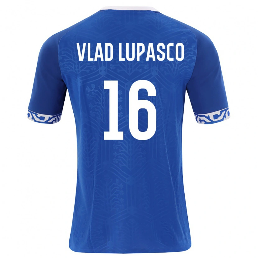 Danxen Niño Camiseta Moldavia Vlad Lupașco #16 Azul Real Blanco 1ª Equipación 26-28 La Camisa México