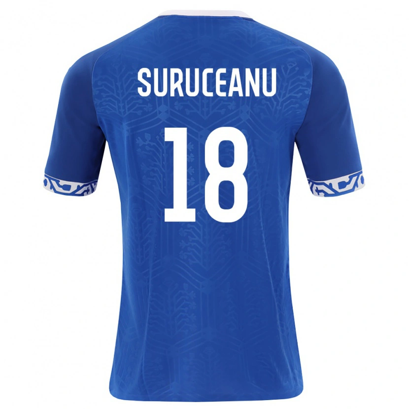 Danxen Niño Camiseta Moldavia Sebastian Suruceanu #18 Azul Real Blanco 1ª Equipación 26-28 La Camisa México