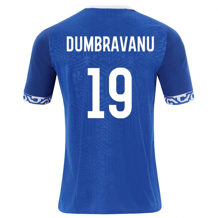 Danxen Niño Camiseta Moldavia Daniel Dumbravanu #19 Azul Real Blanco 1ª Equipación 26-28 La Camisa México