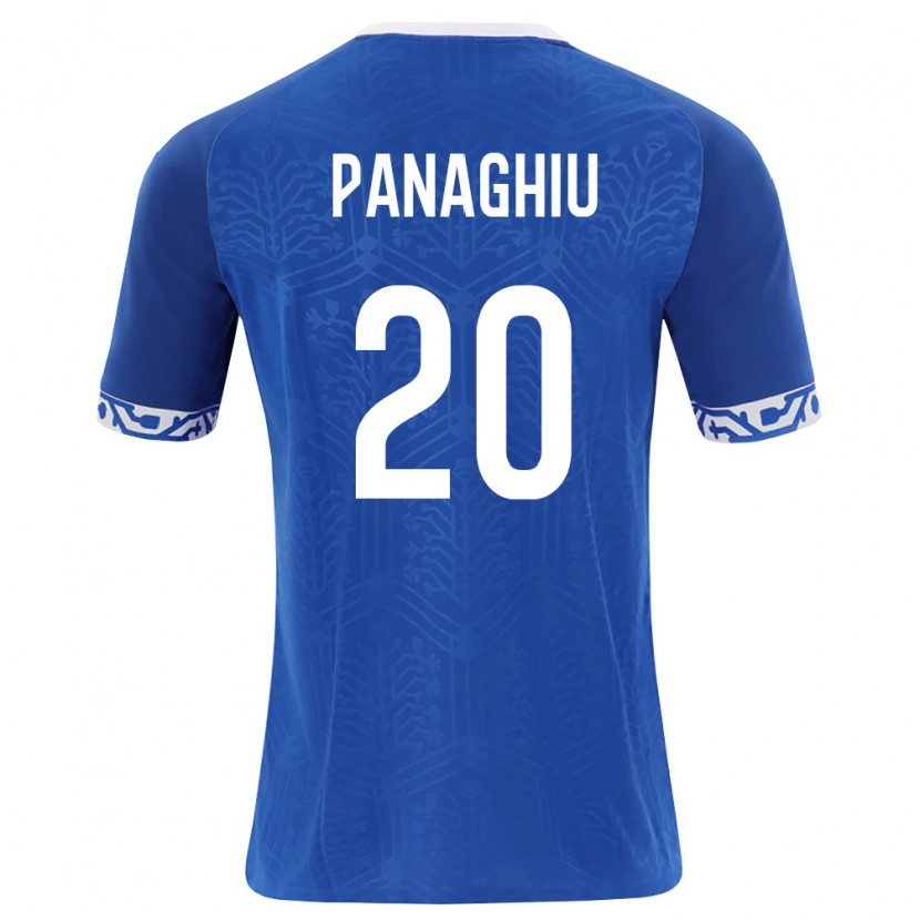 Danxen Niño Camiseta Moldavia Dorin Panaghiu #20 Azul Real Blanco 1ª Equipación 26-28 La Camisa México
