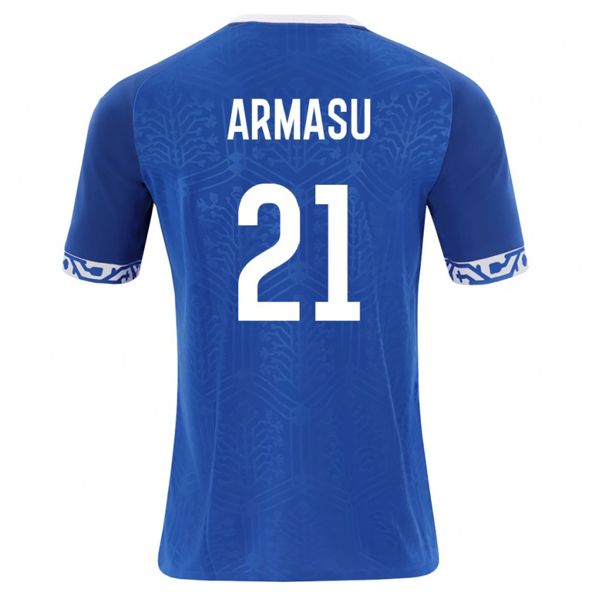 Danxen Niño Camiseta Moldavia Daniel Armasu #21 Azul Real Blanco 1ª Equipación 26-28 La Camisa México