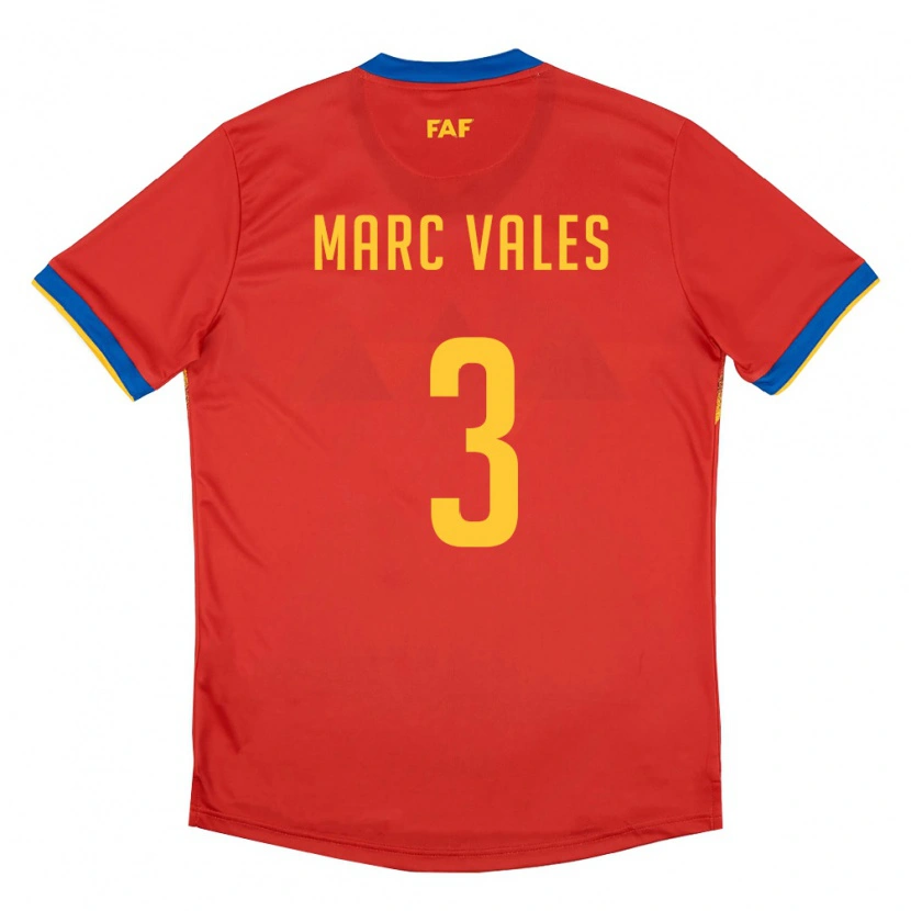 Danxen Niño Camiseta Andorra Marc Vales #3 Rojo Azul Amarillo 1ª Equipación 26-28 La Camisa México