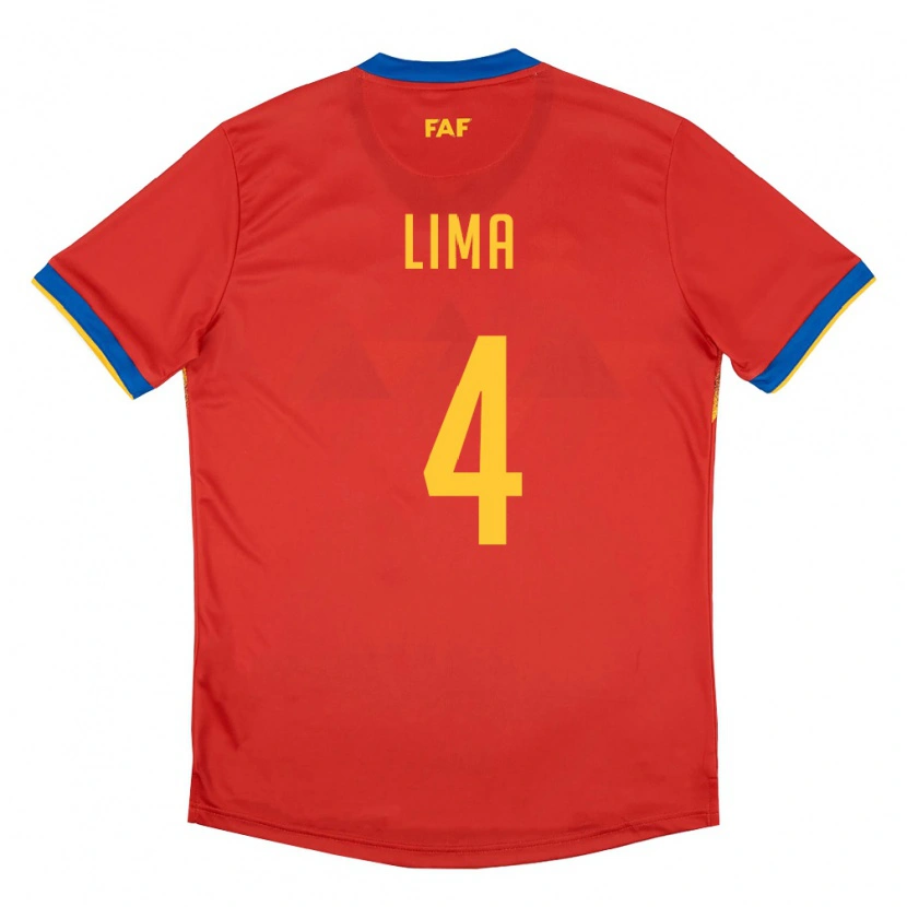Danxen Niño Camiseta Andorra Dani Lima #4 Rojo Azul Amarillo 1ª Equipación 26-28 La Camisa México