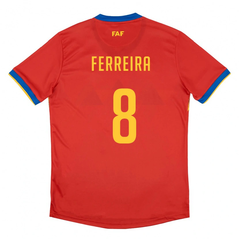 Danxen Niño Camiseta Andorra Hugo Ferreira #8 Rojo Azul Amarillo 1ª Equipación 26-28 La Camisa México