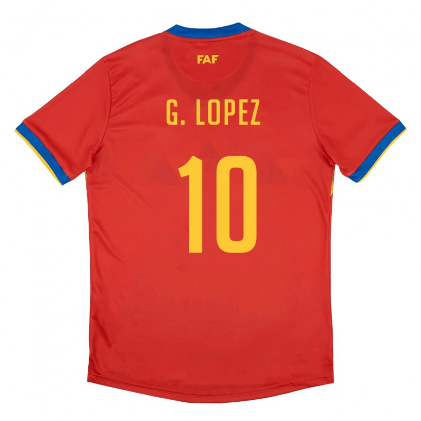 Danxen Niño Camiseta Andorra Guillaume Lopez #10 Rojo Azul Amarillo 1ª Equipación 26-28 La Camisa México