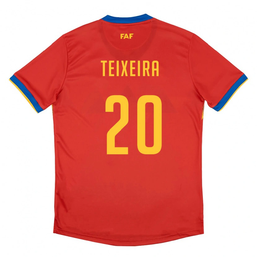 Danxen Niño Camiseta Andorra João Teixeira #20 Rojo Azul Amarillo 1ª Equipación 26-28 La Camisa México
