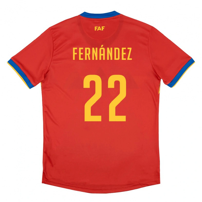 Danxen Niño Camiseta Andorra Lucas Fernández #22 Rojo Azul Amarillo 1ª Equipación 26-28 La Camisa México
