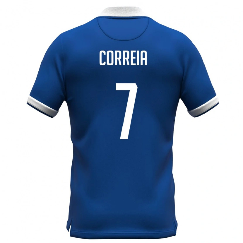 Danxen Niño Camiseta Chipre Anderson Correia #7 Azul Real Blanco 1ª Equipación 26-28 La Camisa México
