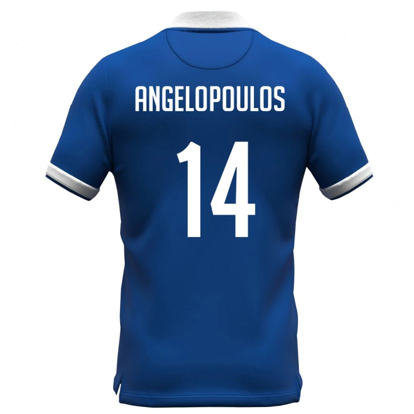 Danxen Niño Camiseta Chipre Georgios Nikolas Angelopoulos #14 Azul Real Blanco 1ª Equipación 26-28 La Camisa México