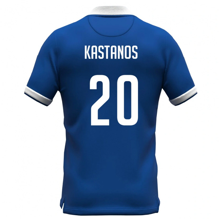 Danxen Niño Camiseta Chipre Grigoris Kastanos #20 Azul Real Blanco 1ª Equipación 26-28 La Camisa México