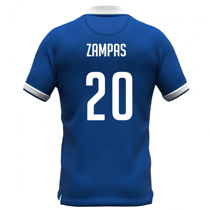 Danxen Niño Camiseta Chipre Konstantinos Zampas #20 Azul Real Blanco 1ª Equipación 26-28 La Camisa México