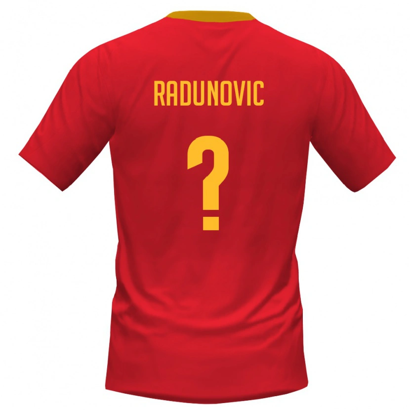 Danxen Niño Camiseta Montenegro Radovan Radunovic #0 Rojo Amarillo 1ª Equipación 26-28 La Camisa México
