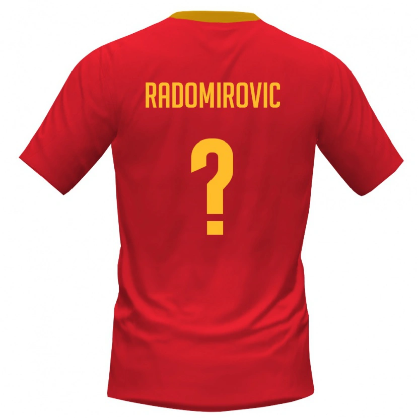 Danxen Niño Camiseta Montenegro Petar Radomirovic #0 Rojo Amarillo 1ª Equipación 26-28 La Camisa México