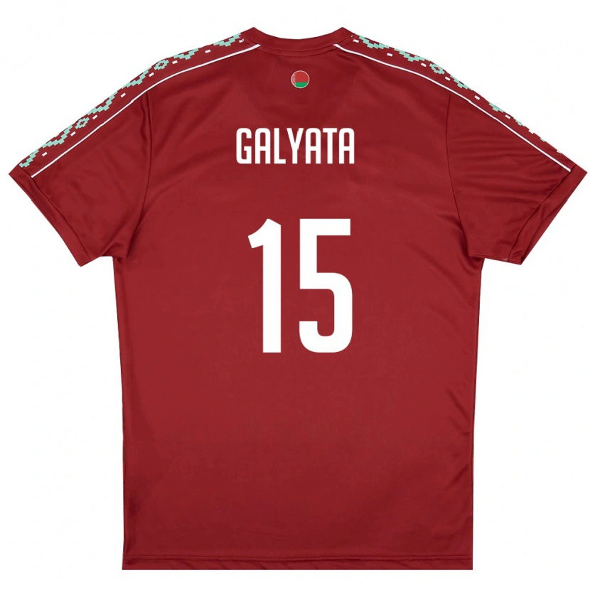 Danxen Niño Camiseta Bielorrusia Daniil Galyata #15 Rojo Oscuro Blanco 1ª Equipación 26-28 La Camisa México