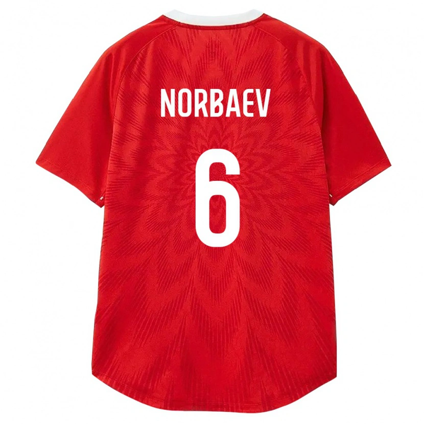 Danxen Niño Camiseta Rusia Timur Norbaev #6 Rojo Blanco Marrón 1ª Equipación 26-28 La Camisa México