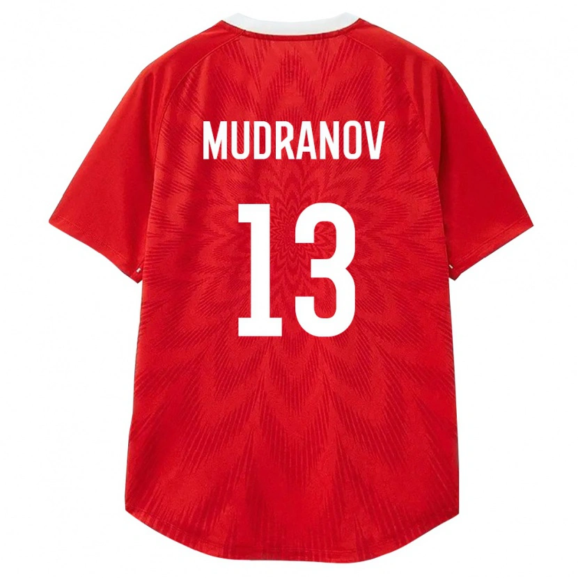 Danxen Niño Camiseta Rusia Artur Mudranov #13 Rojo Blanco Marrón 1ª Equipación 26-28 La Camisa México