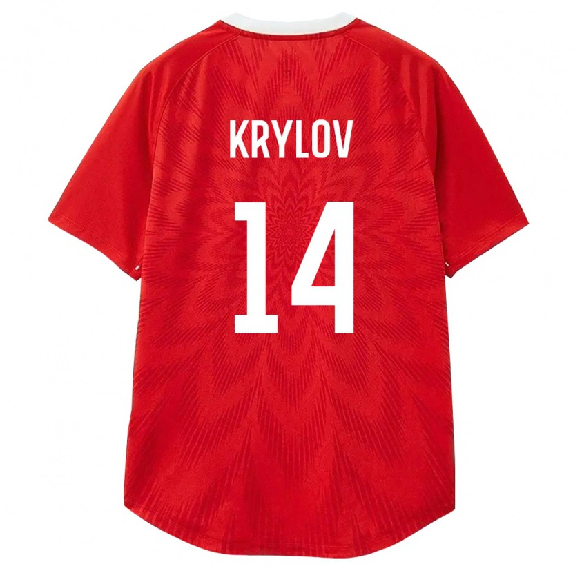 Danxen Niño Camiseta Rusia Kirill Krylov #14 Rojo Blanco Marrón 1ª Equipación 26-28 La Camisa México