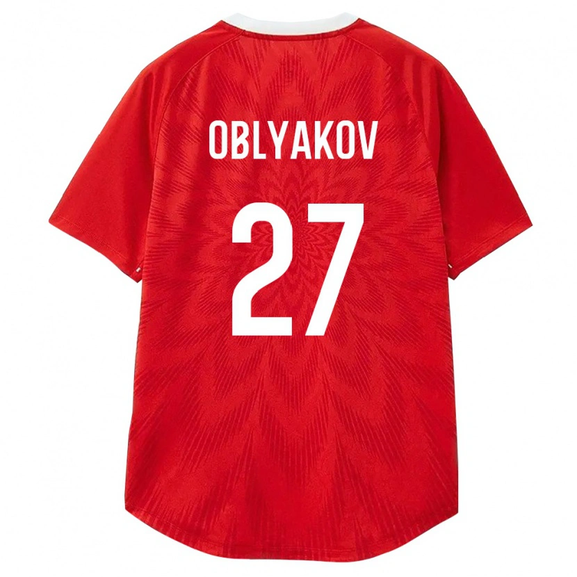 Danxen Niño Camiseta Rusia Ivan Oblyakov #27 Rojo Blanco Marrón 1ª Equipación 26-28 La Camisa México