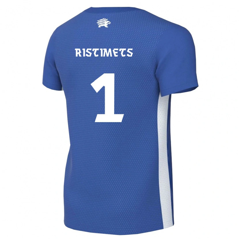Danxen Niño Camiseta Estonia Markkus Ristimets #1 Azul Oscuro Blanco 1ª Equipación 26-28 La Camisa México