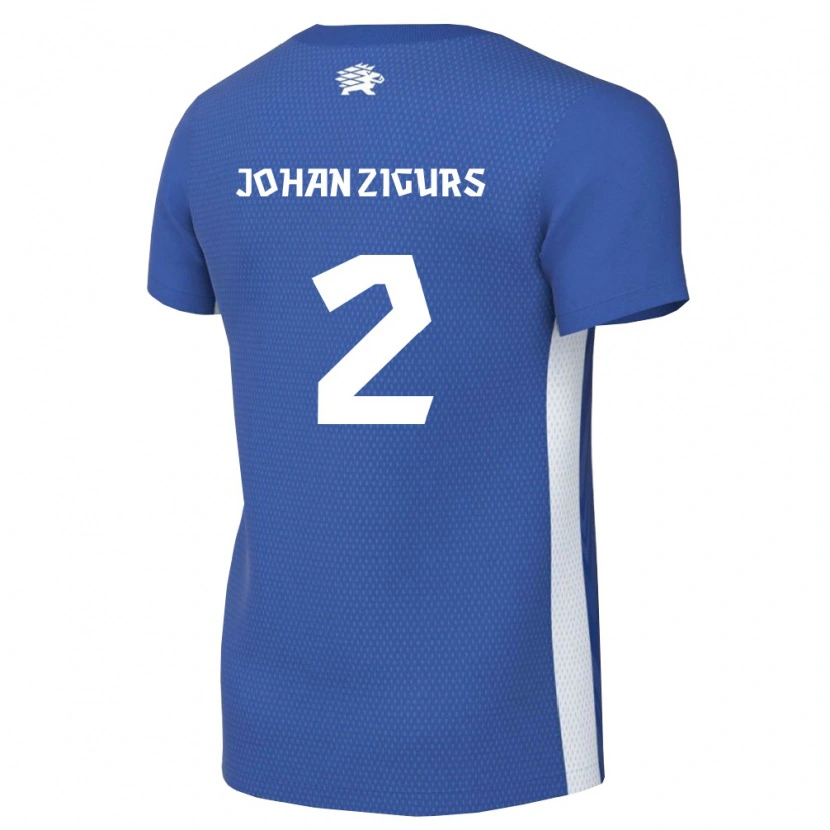 Danxen Niño Camiseta Estonia Henri Johan Zigurs #2 Azul Oscuro Blanco 1ª Equipación 26-28 La Camisa México
