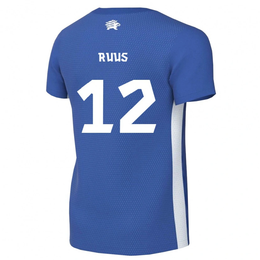 Danxen Niño Camiseta Estonia Kaarel Ruus #12 Azul Oscuro Blanco 1ª Equipación 26-28 La Camisa México