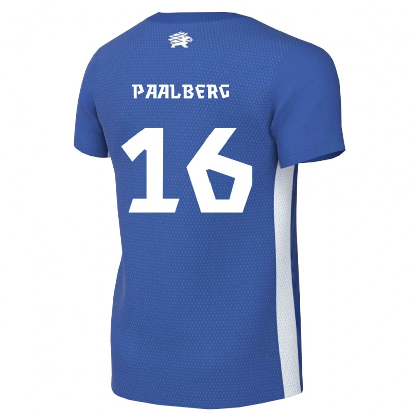 Danxen Niño Camiseta Estonia Marten-Chris Paalberg #16 Azul Oscuro Blanco 1ª Equipación 26-28 La Camisa México