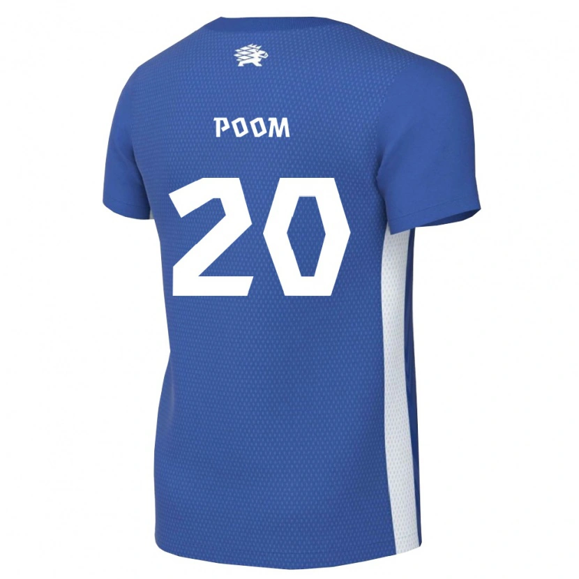 Danxen Niño Camiseta Estonia Markus Poom #20 Azul Oscuro Blanco 1ª Equipación 26-28 La Camisa México