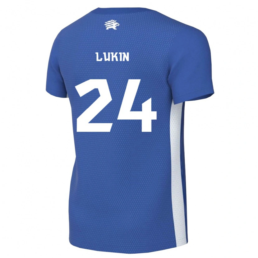 Danxen Niño Camiseta Estonia Roman Lukin #24 Azul Oscuro Blanco 1ª Equipación 26-28 La Camisa México