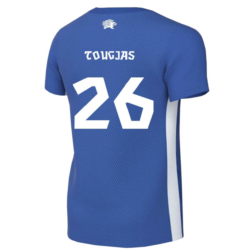 Danxen Niño Camiseta Estonia Erko Tougjas #26 Azul Oscuro Blanco 1ª Equipación 26-28 La Camisa México