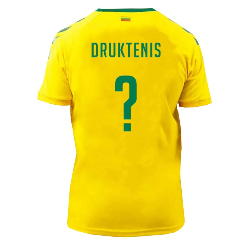 Danxen Niño Camiseta Lituania Dovydas Druktenis #0 Amarillo Verde 1ª Equipación 26-28 La Camisa México